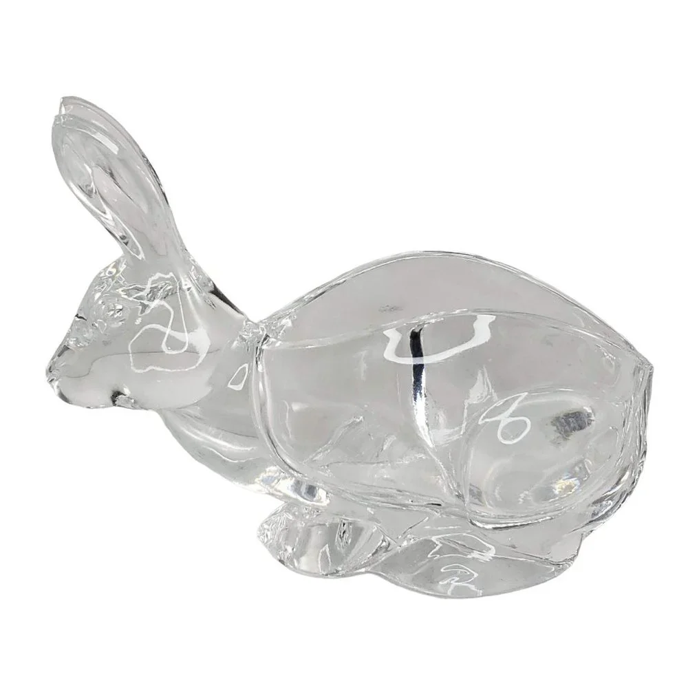 Cristal d'Arques France Crystal Rabbit Bunny Candy Dish Easter